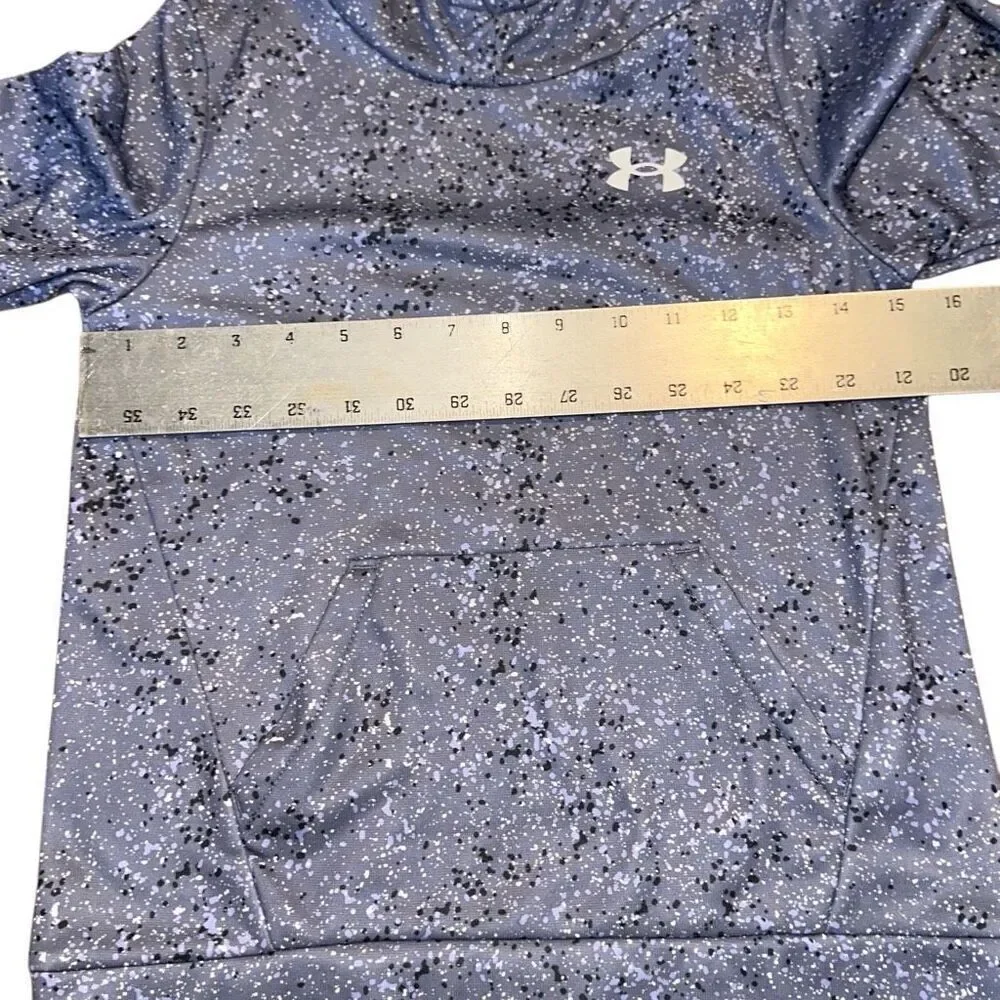 NWT UA Armour Fleece Printed Hoodie Sz Youth Medium  Under Armour  blue/ gray